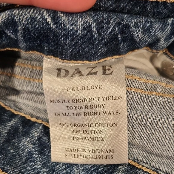 Daze Light Blue Distressed Flare Jeans - Picture 5 of 11